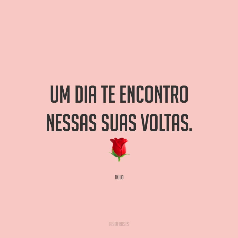 Um dia te encontro nessas suas voltas. 🌹