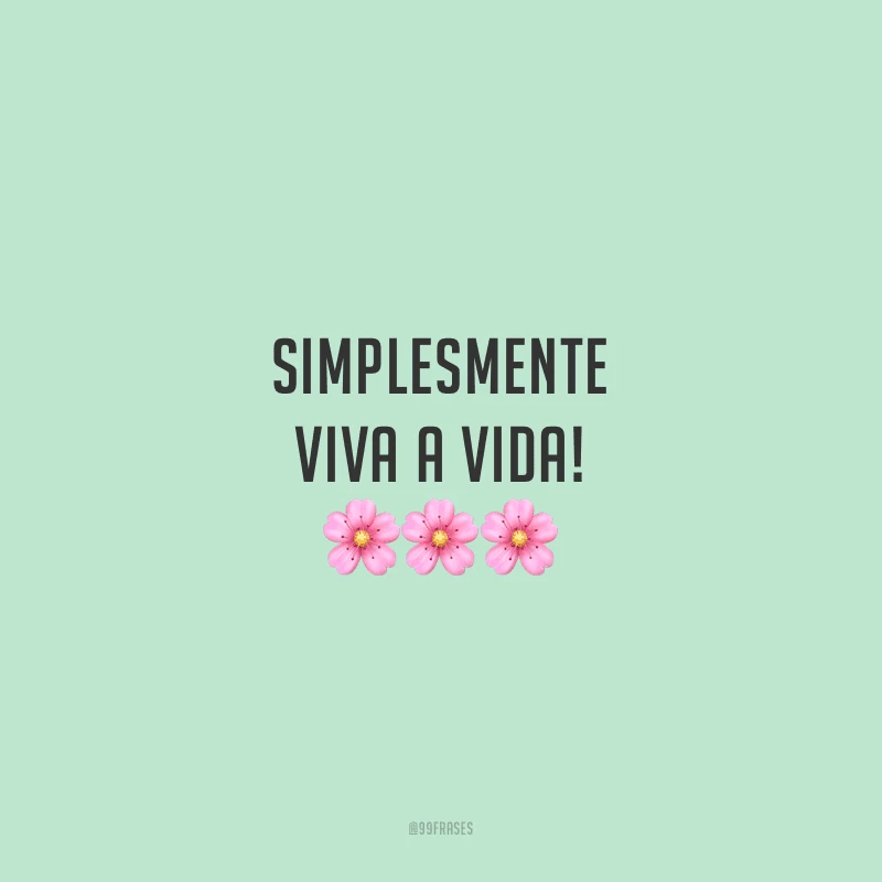 Simplesmente viva a vida!