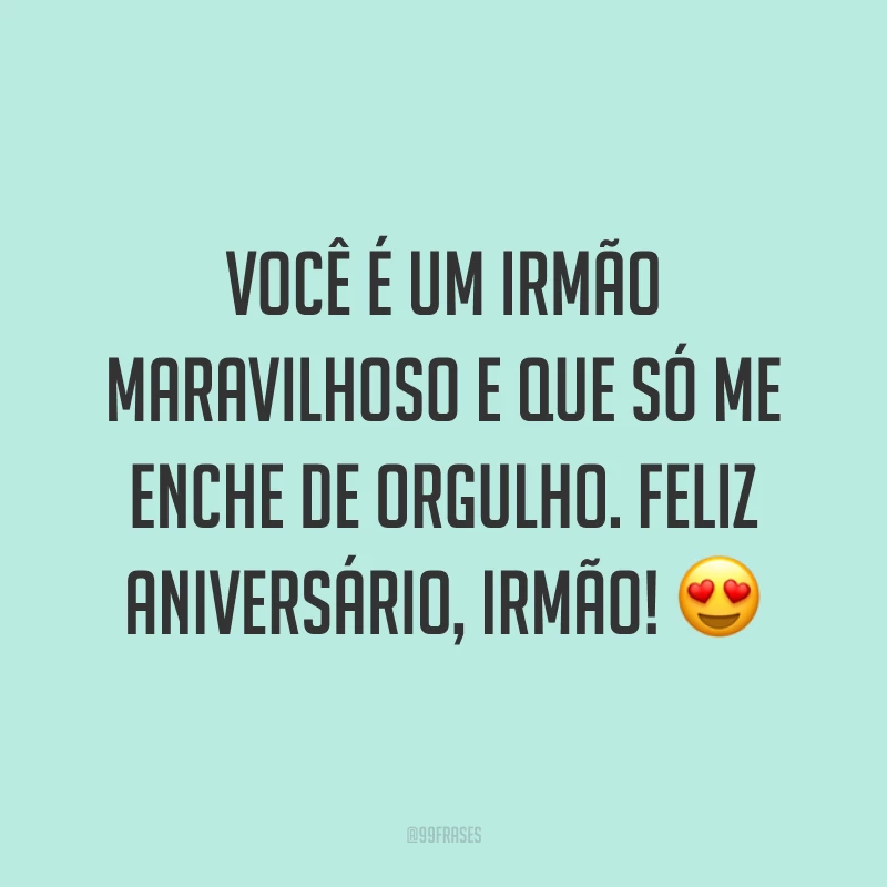 Você é um irmão maravilhoso e que só me enche de orgulho. Feliz aniversário, irmão! 😍