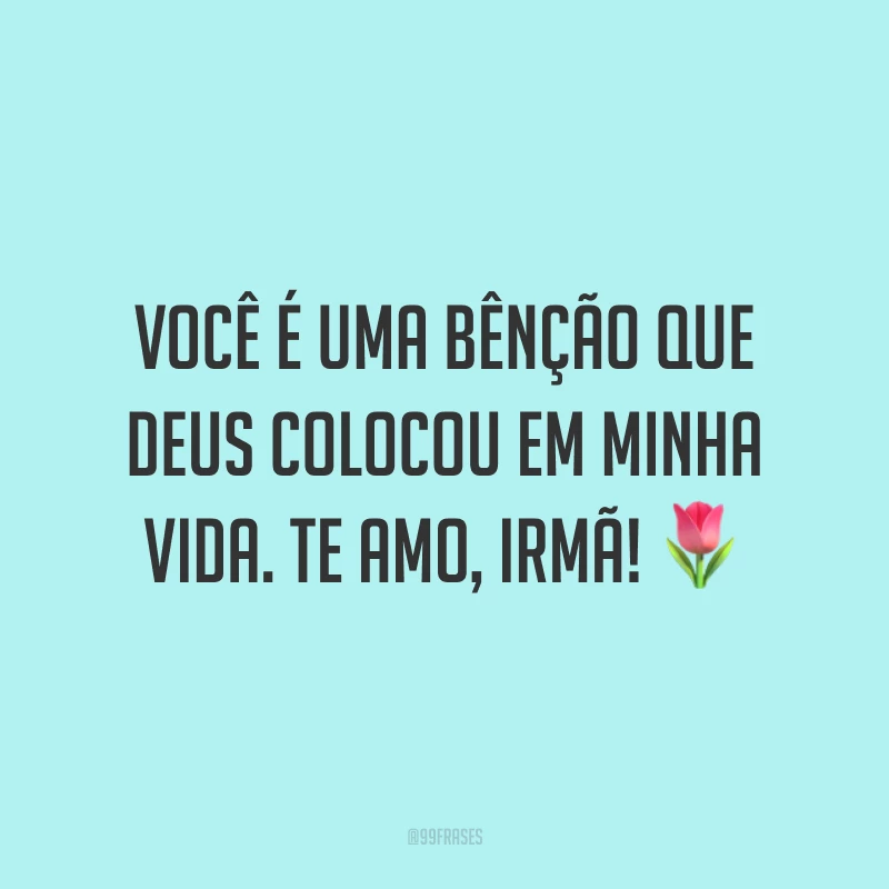 Você é uma bênção que Deus colocou em minha vida. Te amo, irmã! 🌷