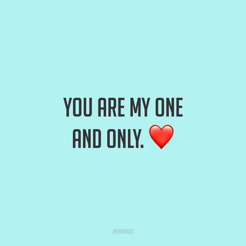 You are my one and only. ❤  (Para mim só existe você.)